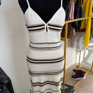 Elegant Striped Knit Mini Dress